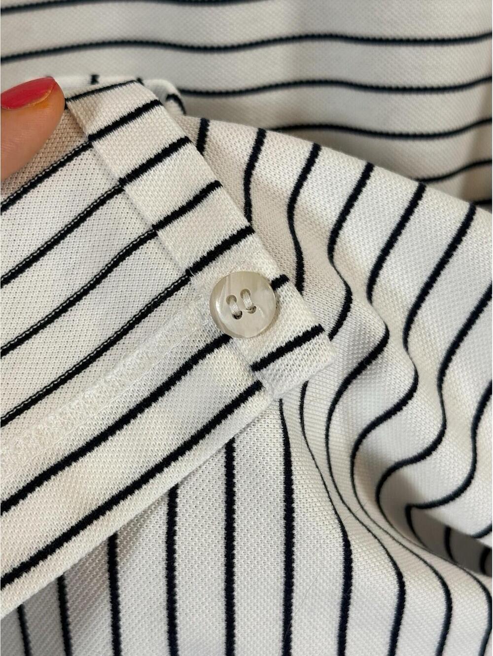 Vintage Old Marsh Golf Club Polo Shirt White Black Stripe Robert Bryan Size L - Picture 7 of 15